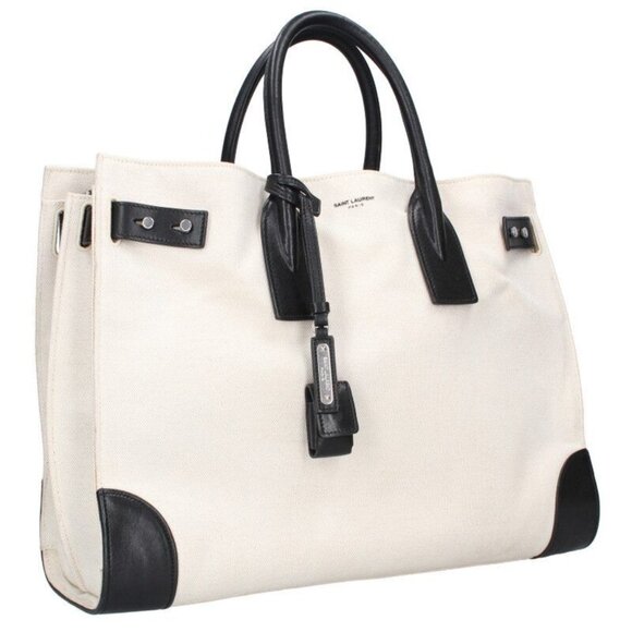 Saint Laurent Handbags - Saint Laurent Paris Thin Large Sac De Jour Canvas Tote Bag